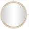 26" Gold Metal Wall Mirror with White Wood Beading